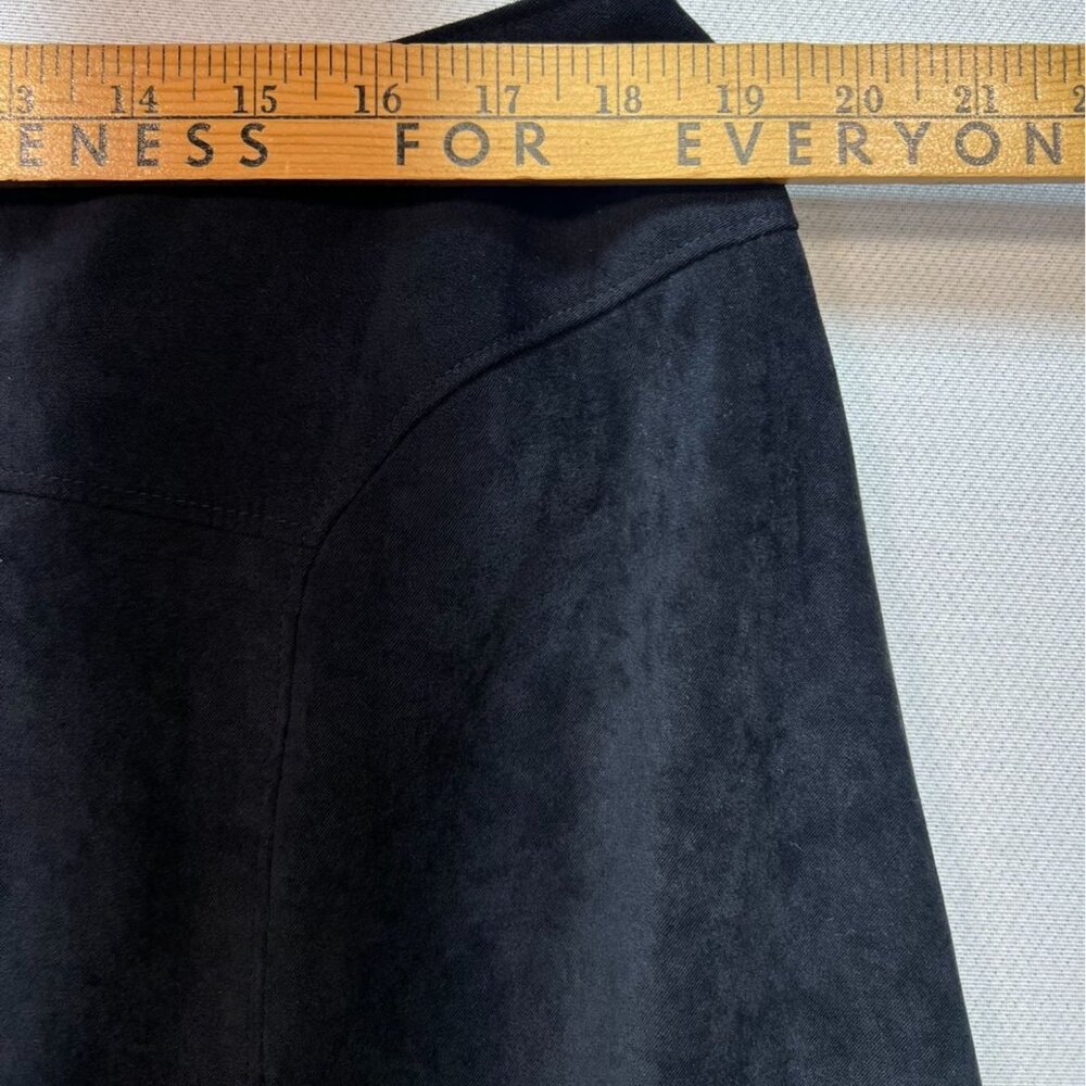 Norton McNaughton Womens Midi Skirt Size 18W Black Velvet Casual Retro - Picture 5 of 10